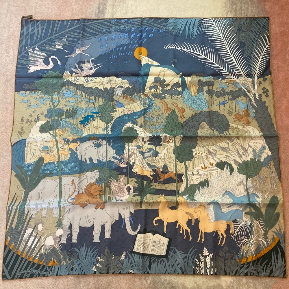 Hermes 90cm Silk Scarf Carnival des Animaux